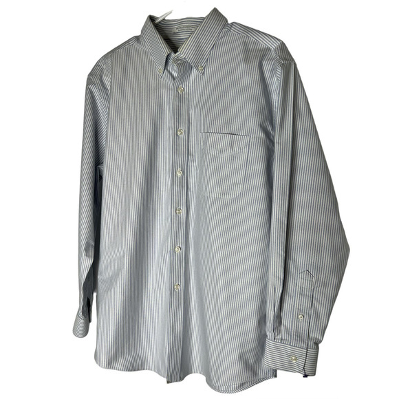 L.L. Bean Men's Button-down Shirt Size 16-33 in Blue and White Stripe - Picture 1 of 6